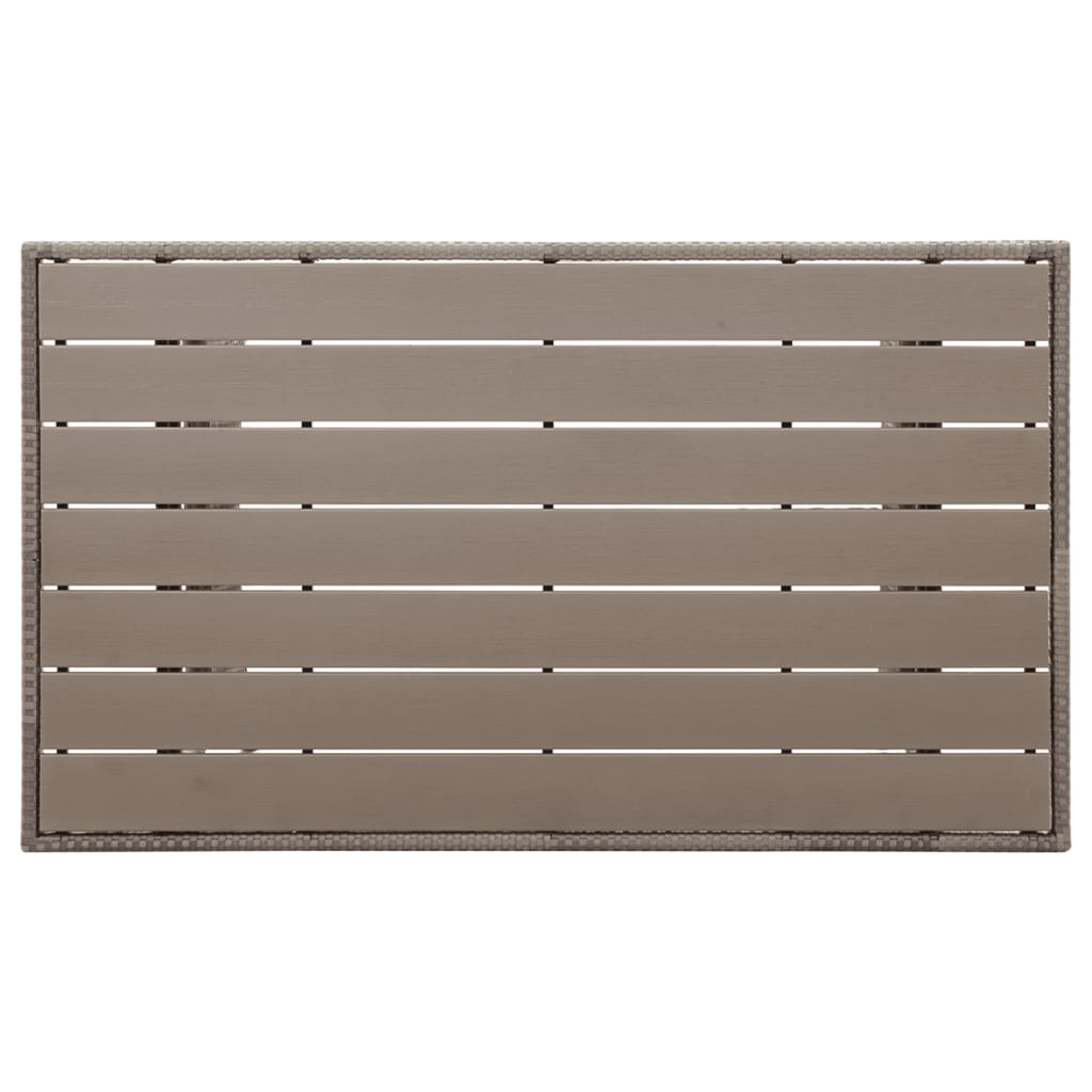 Garden Table Grey 120x70x66 cm Poly Rattan