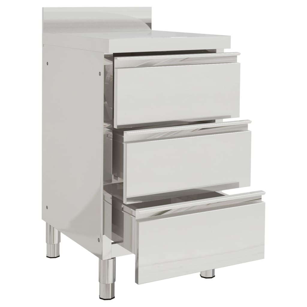 Commercial Kitchen Cabinets with 3 Drawers 2 pcs 50x60x96 cm