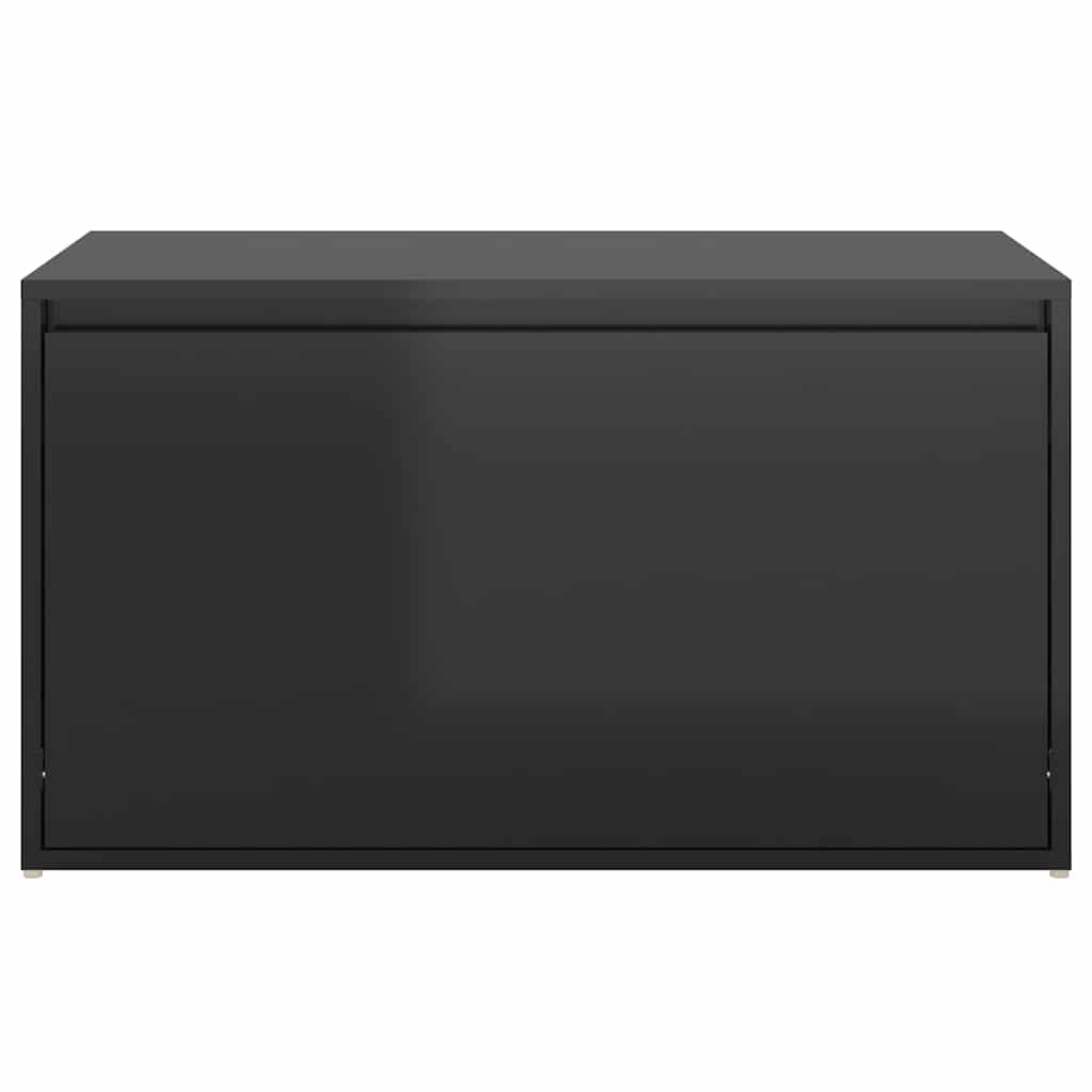 Hall Bench 80x40x45 cm High Gloss Black Engineered Wood