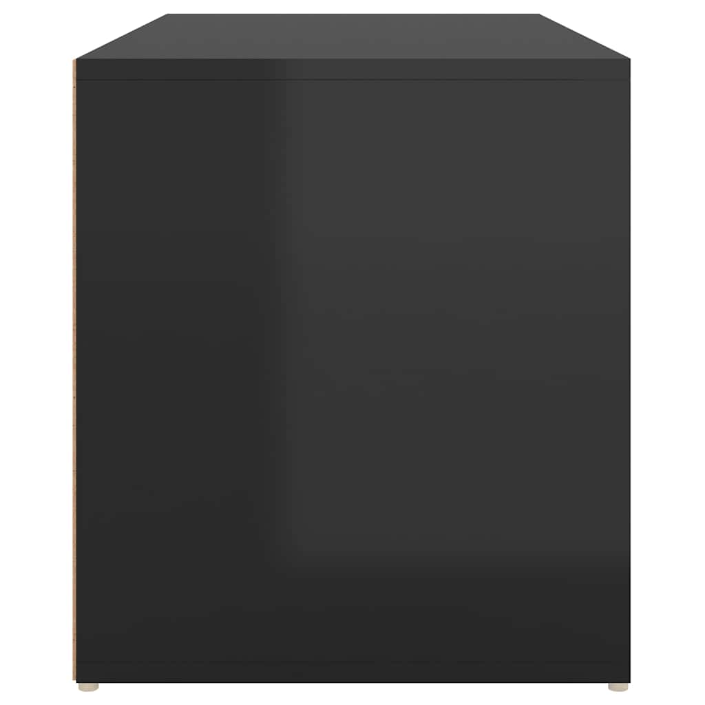 Hall Bench 80x40x45 cm High Gloss Black Engineered Wood