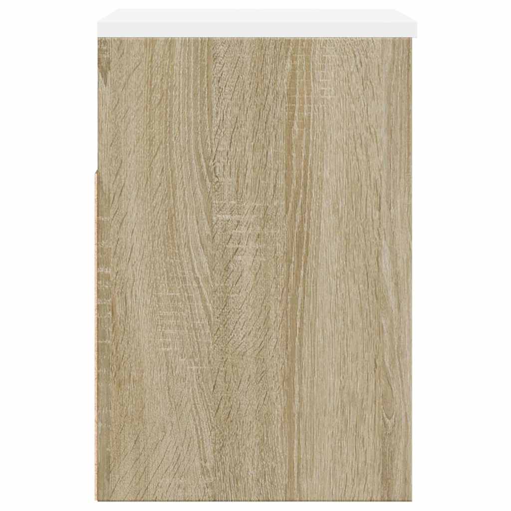 Shoe Bench White and Sonoma Oak 60x30x45 cm Engineered Wood
