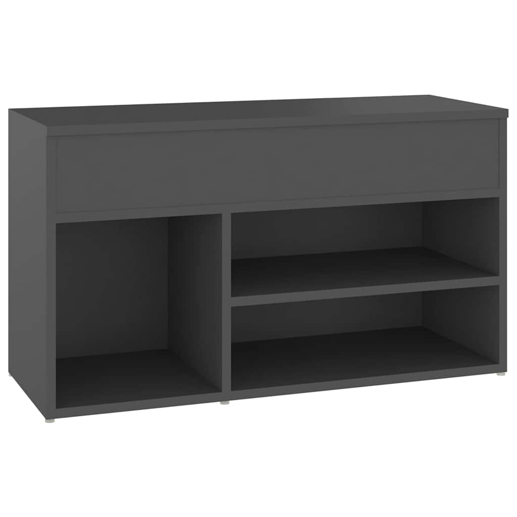 Shoe Bench Grey 80x30x45 cm Engineered Wood