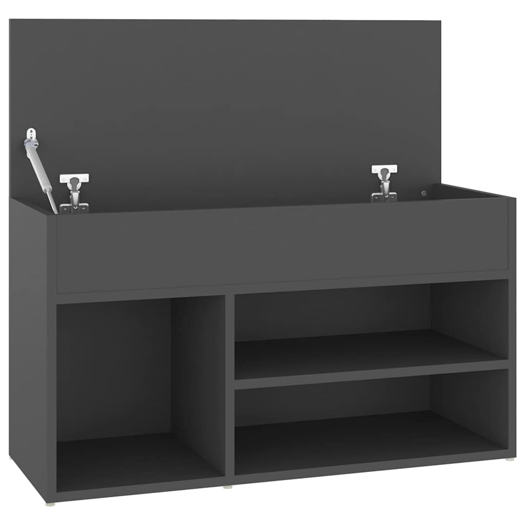 Shoe Bench Grey 80x30x45 cm Engineered Wood