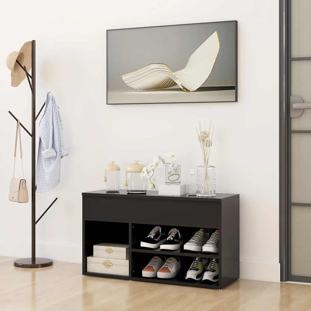 Shoe Bench Grey 80x30x45 cm Engineered Wood