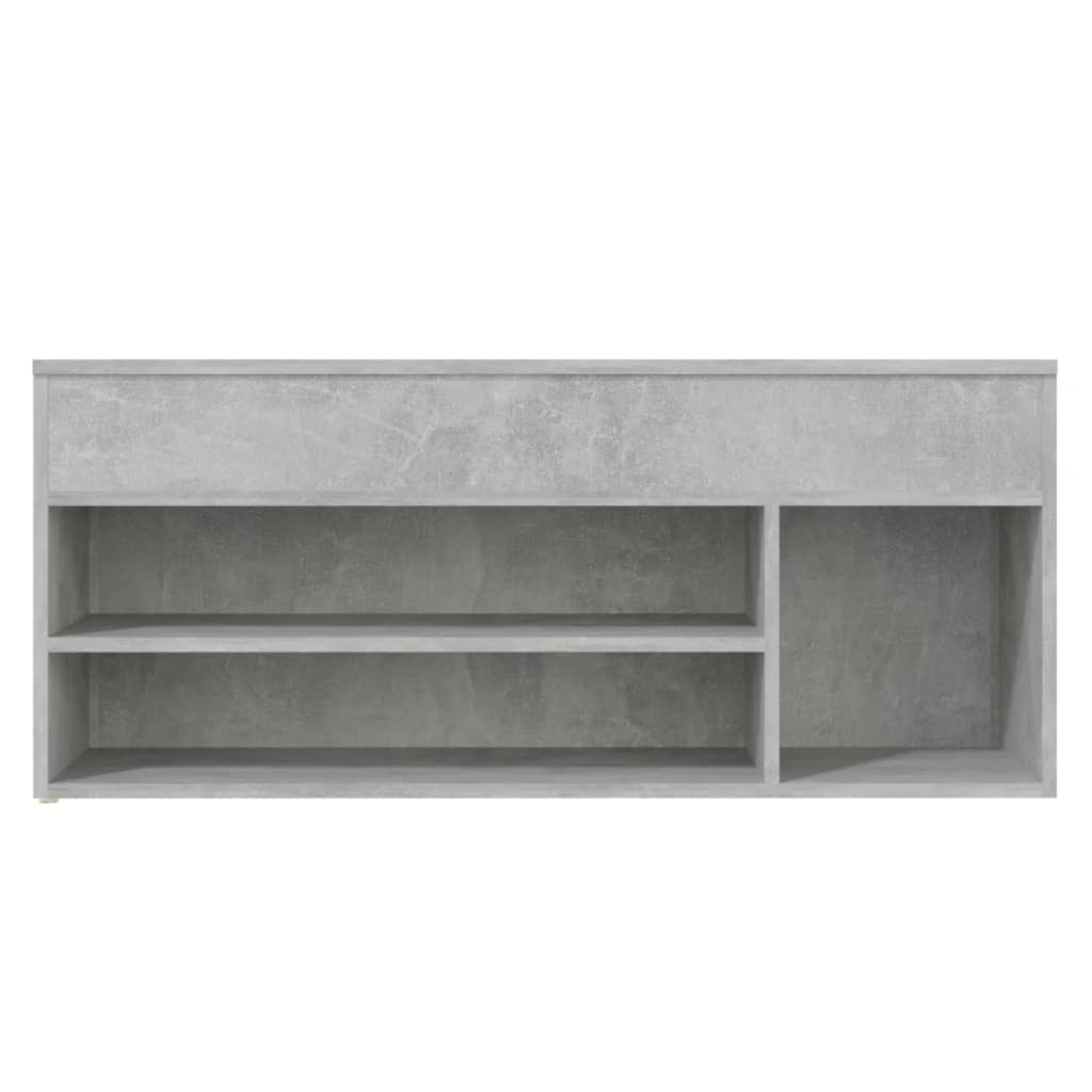 Shoe Bench Concrete Grey 105x30x45 cm Engineered Wood