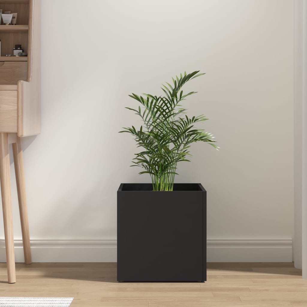 Planter Box Black 40x40x40 cm Engineered Wood