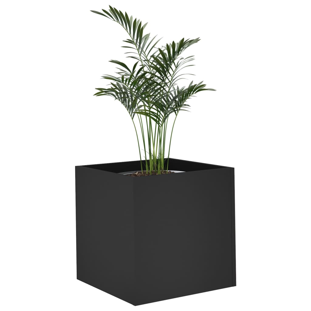 Planter Box Black 40x40x40 cm Engineered Wood