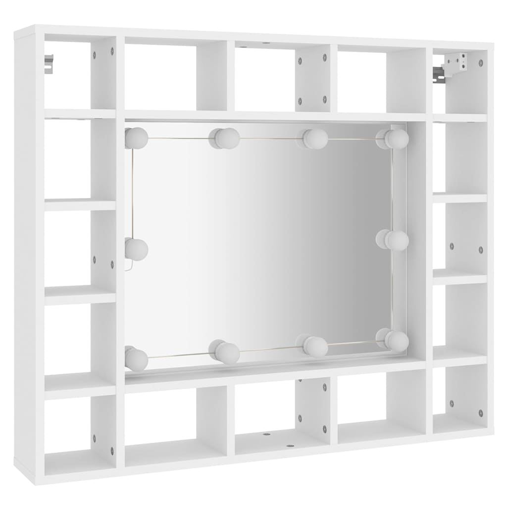 Mirror Cabinet with LED White 91x15x76.5 cm