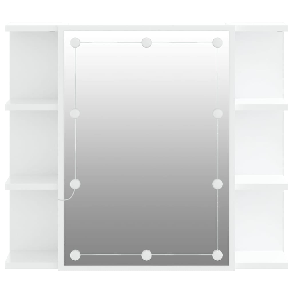 Mirror Cabinet with LED White 70x16.5x60 cm