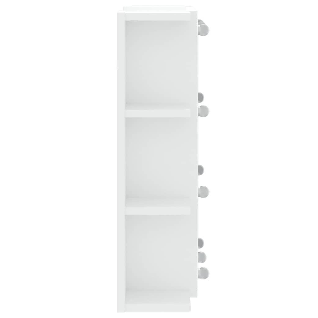 Mirror Cabinet with LED White 70x16.5x60 cm