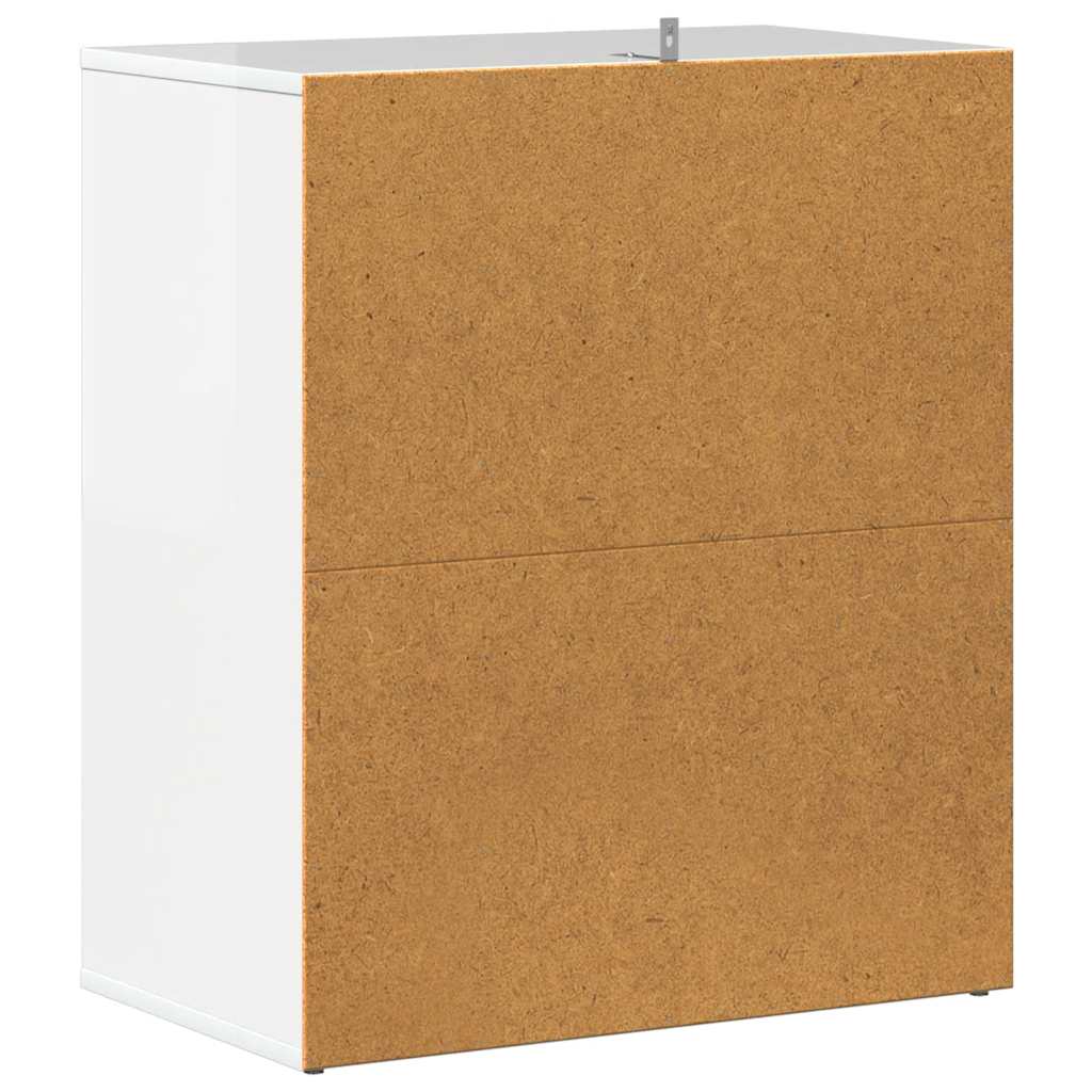Shoe Cabinet High Gloss White 60x35x70 cm Engineered Wood