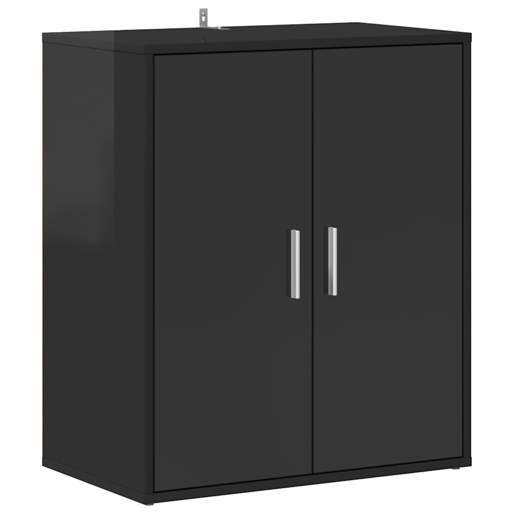 Shoe Cabinet High Gloss Black 60x35x70 cm Engineered Wood