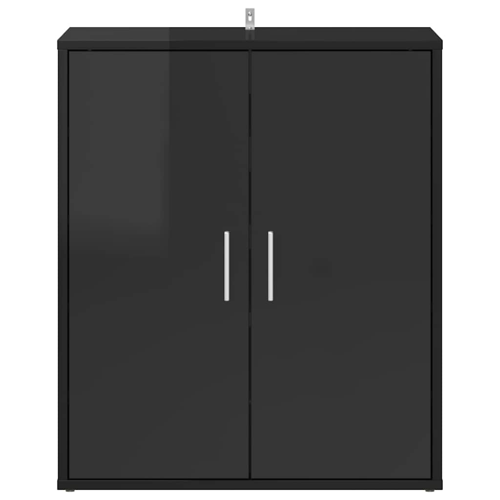 Shoe Cabinet High Gloss Black 60x35x70 cm Engineered Wood