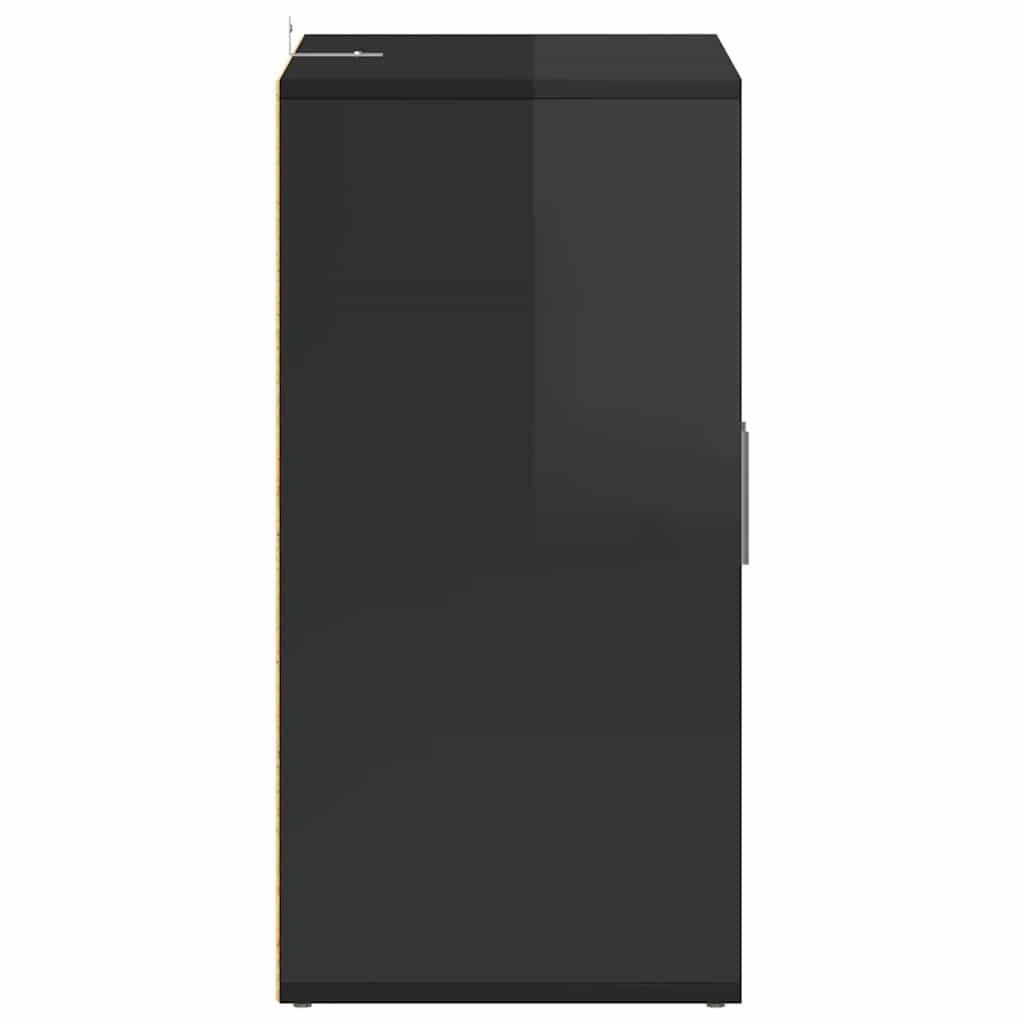 Shoe Cabinet High Gloss Black 60x35x70 cm Engineered Wood
