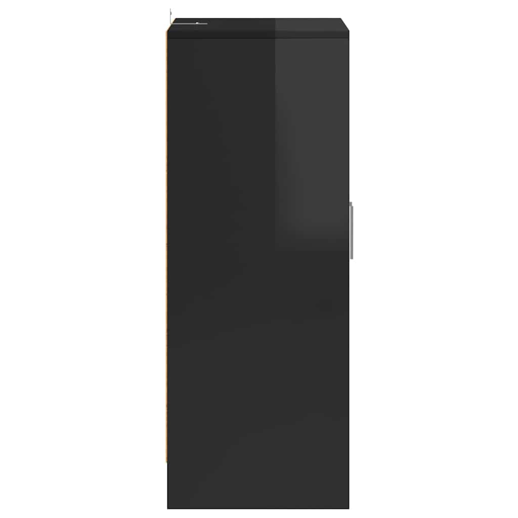 Shoe Cabinet High Gloss Black 60x35x92 cm Engineered Wood