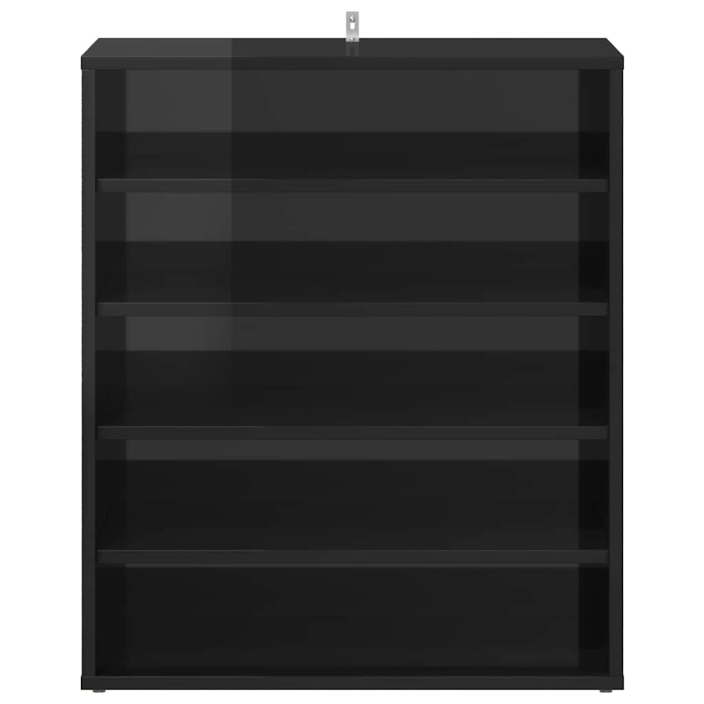 Shoe Cabinet High Gloss Black 60x35x70 cm Engineered Wood