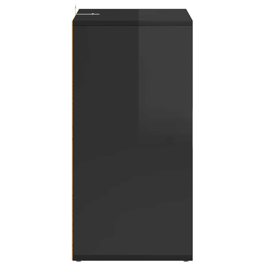 Shoe Cabinet High Gloss Black 60x35x70 cm Engineered Wood