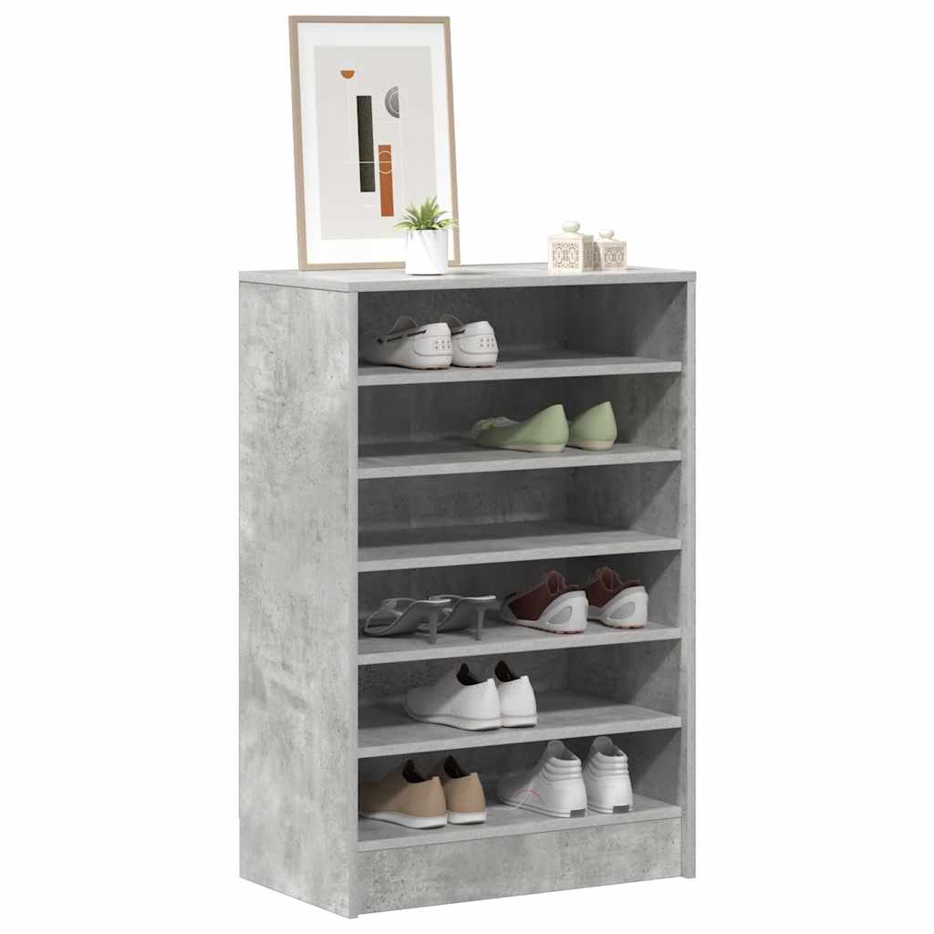 Shoe Cabinet Concrete Grey 60x35x92 cm Engineered Wood
