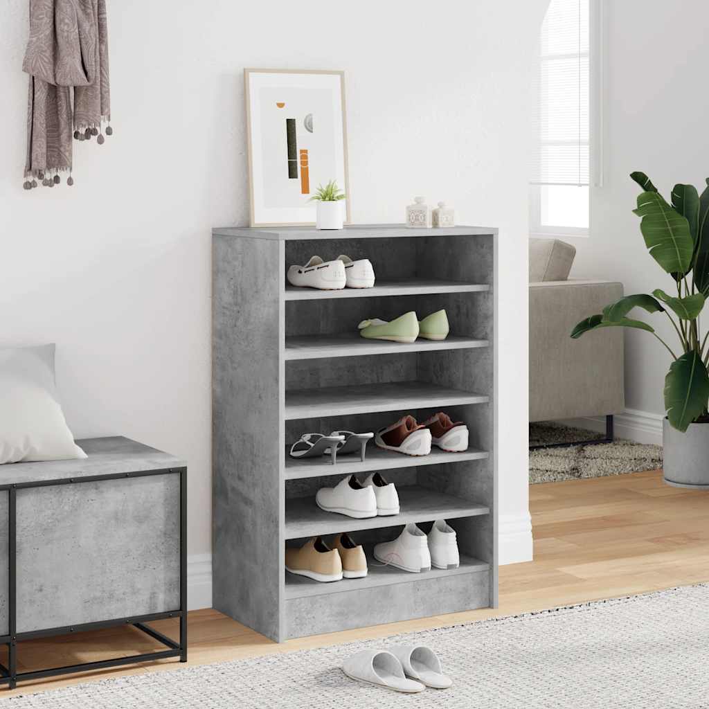 Shoe Cabinet Concrete Grey 60x35x92 cm Engineered Wood