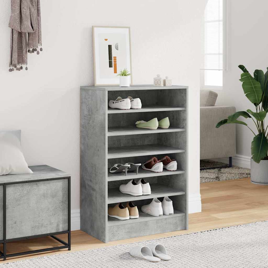 Shoe Cabinet Concrete Grey 60x35x92 cm Engineered Wood