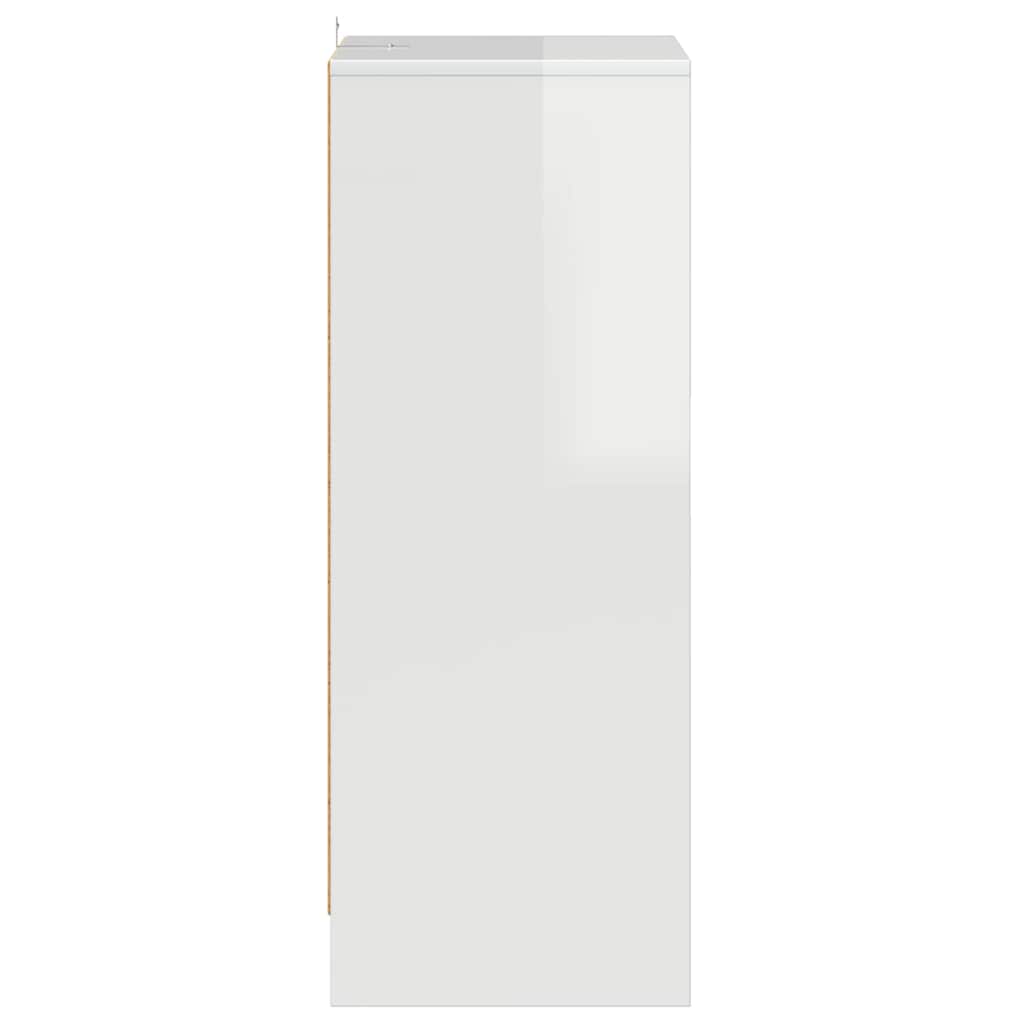 Shoe Cabinet High Gloss White 60x35x92 cm Engineered Wood