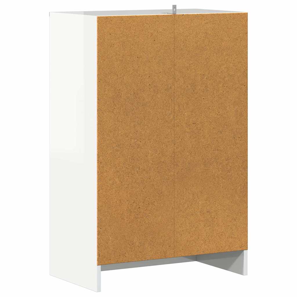Shoe Cabinet High Gloss White 60x35x92 cm Engineered Wood