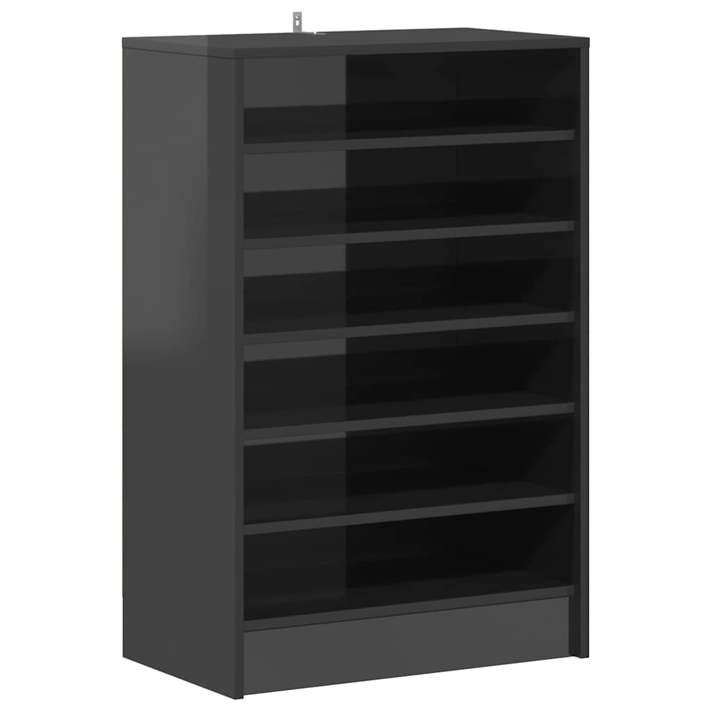 Shoe Cabinet High Gloss Grey 60x35x92 cm Engineered Wood