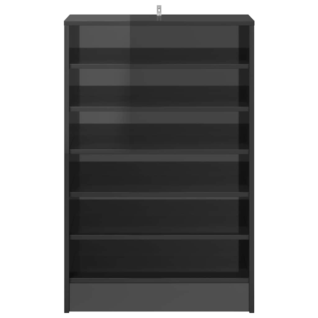 Shoe Cabinet High Gloss Grey 60x35x92 cm Engineered Wood