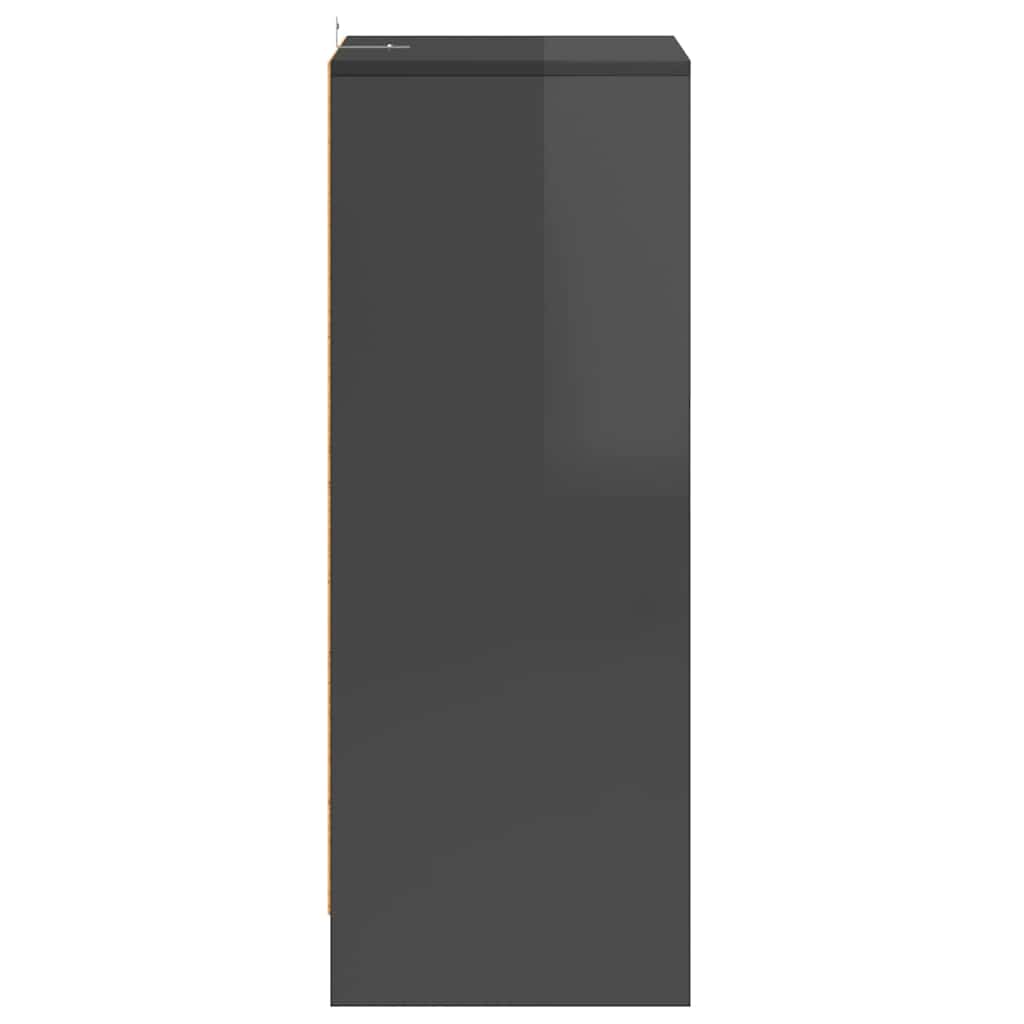 Shoe Cabinet High Gloss Grey 60x35x92 cm Engineered Wood