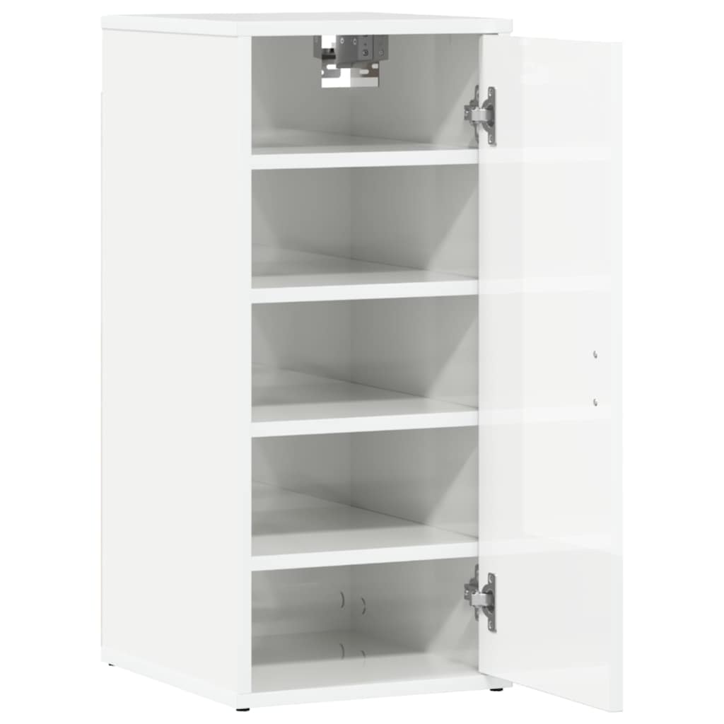 Shoe Cabinet High Gloss White 32x35x70 cm Engineered Wood