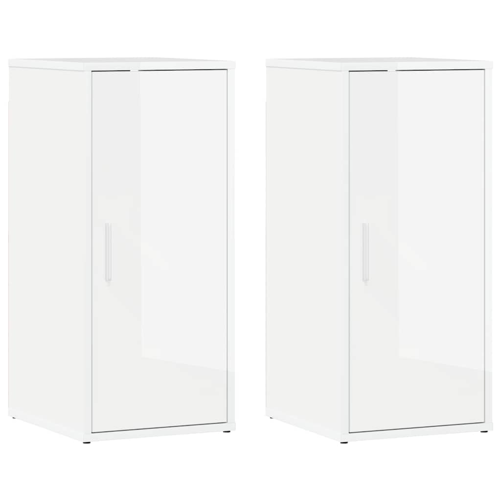 Shoe Cabinets 2 pcs High Gloss White 32x35x70 cm Engineered Wood