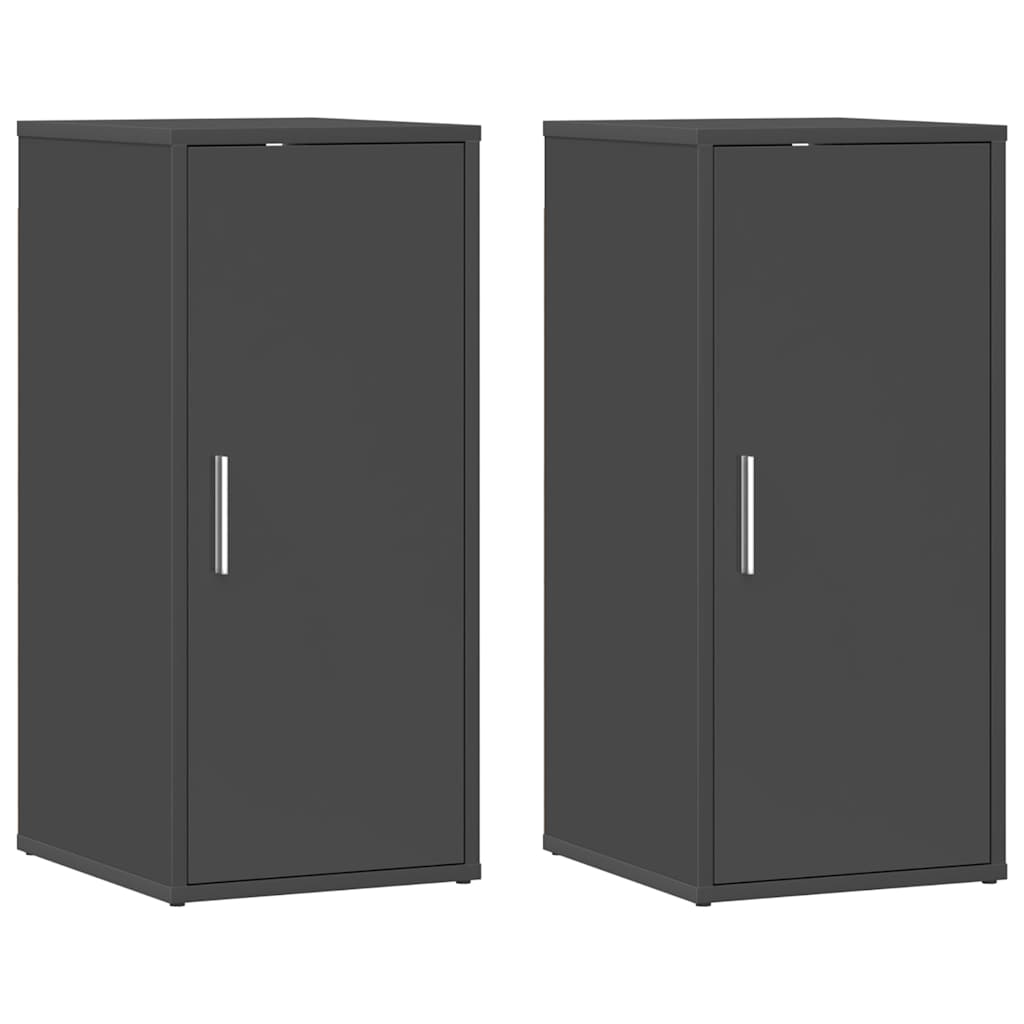 Shoe Cabinets 2 pcs High Gloss Grey 32x35x70 cm Engineered Wood