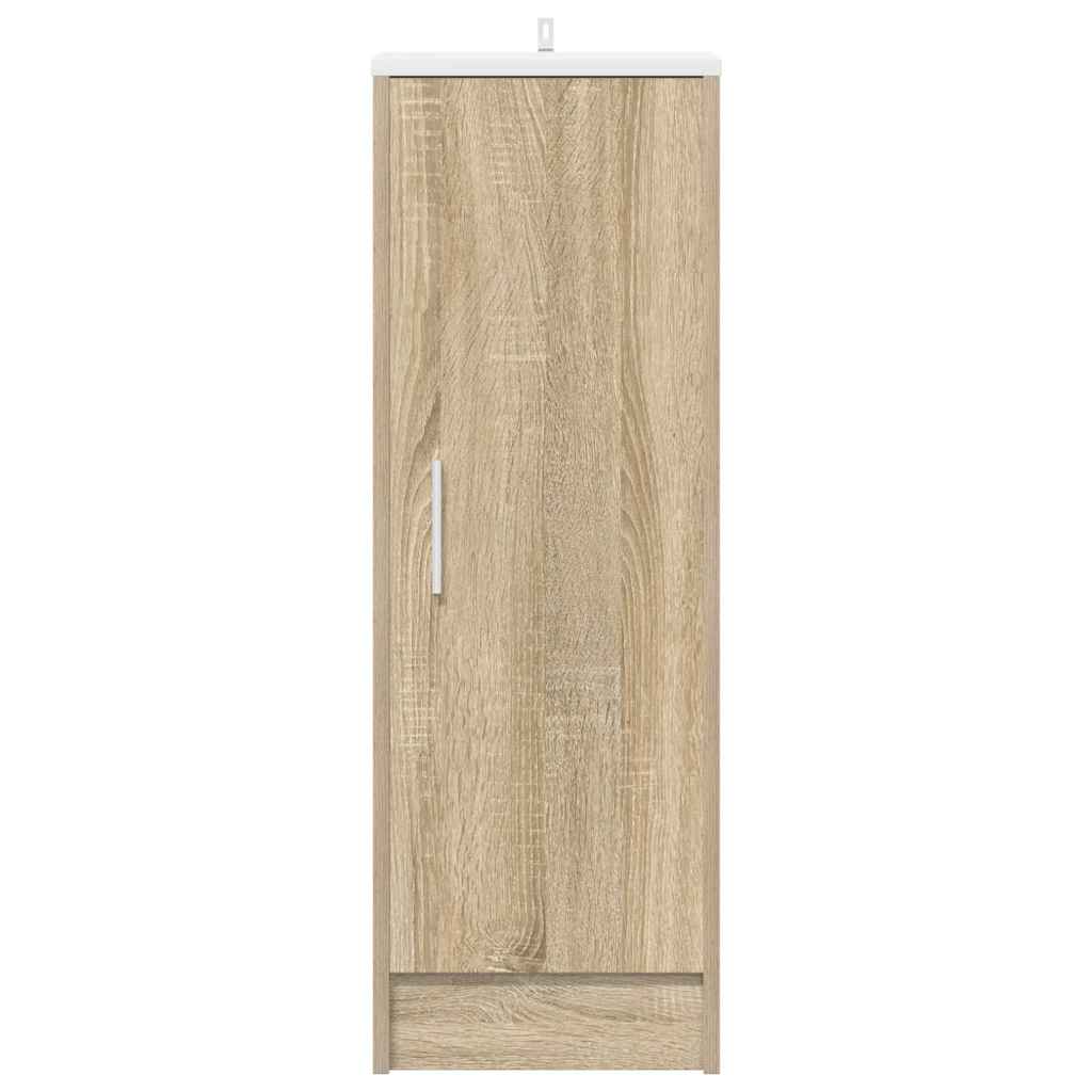 Shoe Cabinet White and Sonoma Oak 32x35x92 cm Engineered Wood