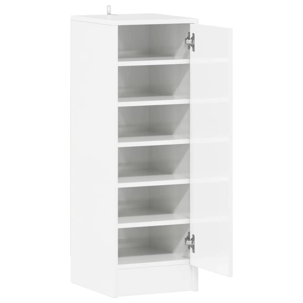 Shoe Cabinet High Gloss White 32x35x92 cm Engineered Wood