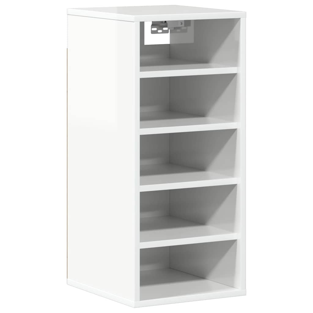 Shoe Cabinet High Gloss White 31.5x35x70 cm Engineered Wood