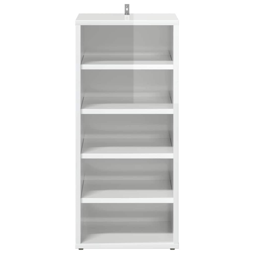 Shoe Cabinet High Gloss White 31.5x35x70 cm Engineered Wood