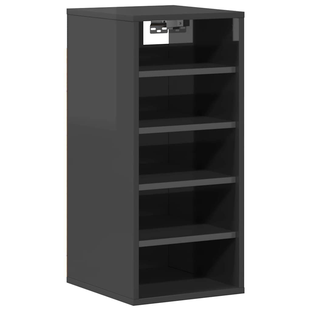 Shoe Cabinets 2 pcs High Gloss Grey 31.5x35x70 cm Engineered Wood