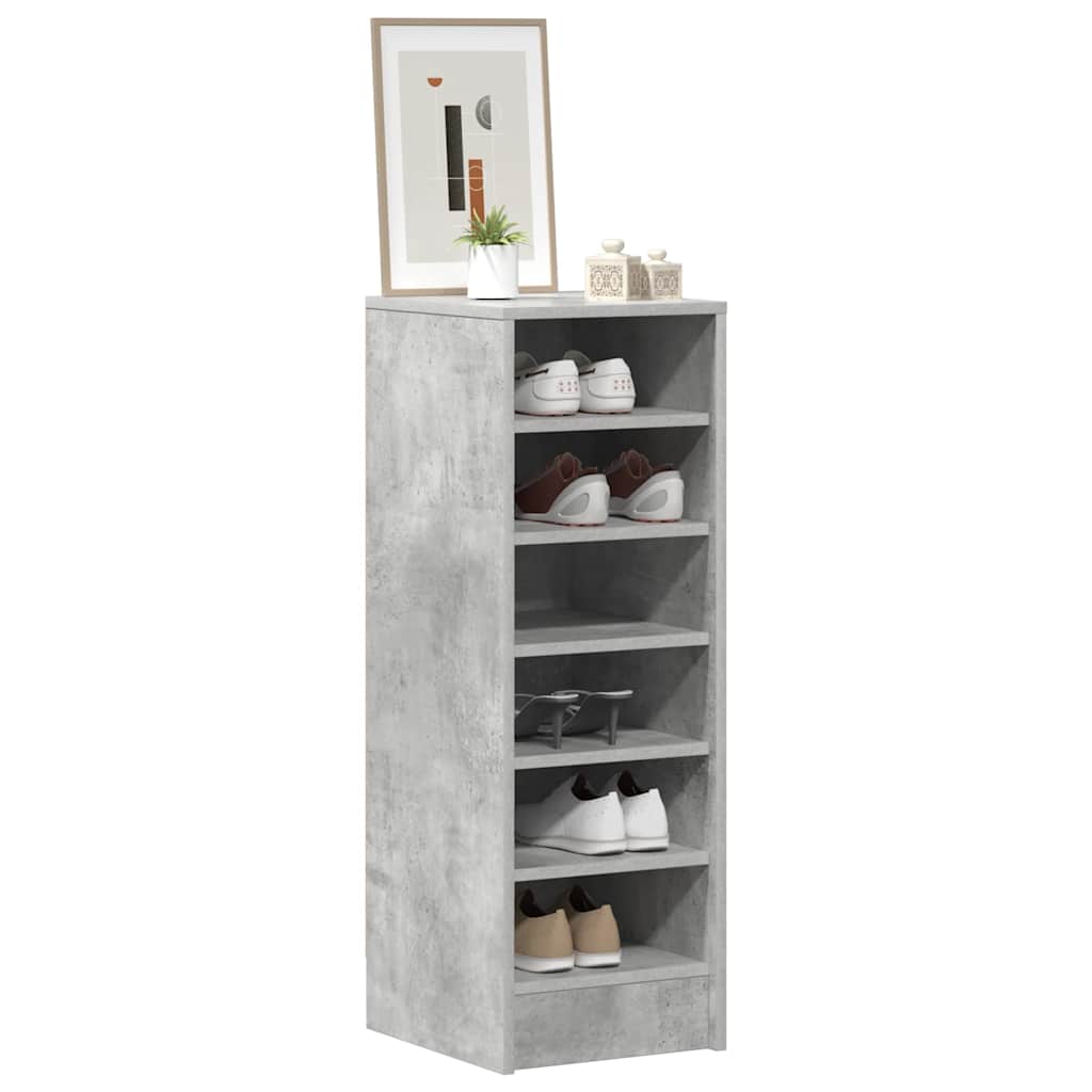 Shoe Cabinet Concrete Grey 31.5x35x90 cm Engineered Wood
