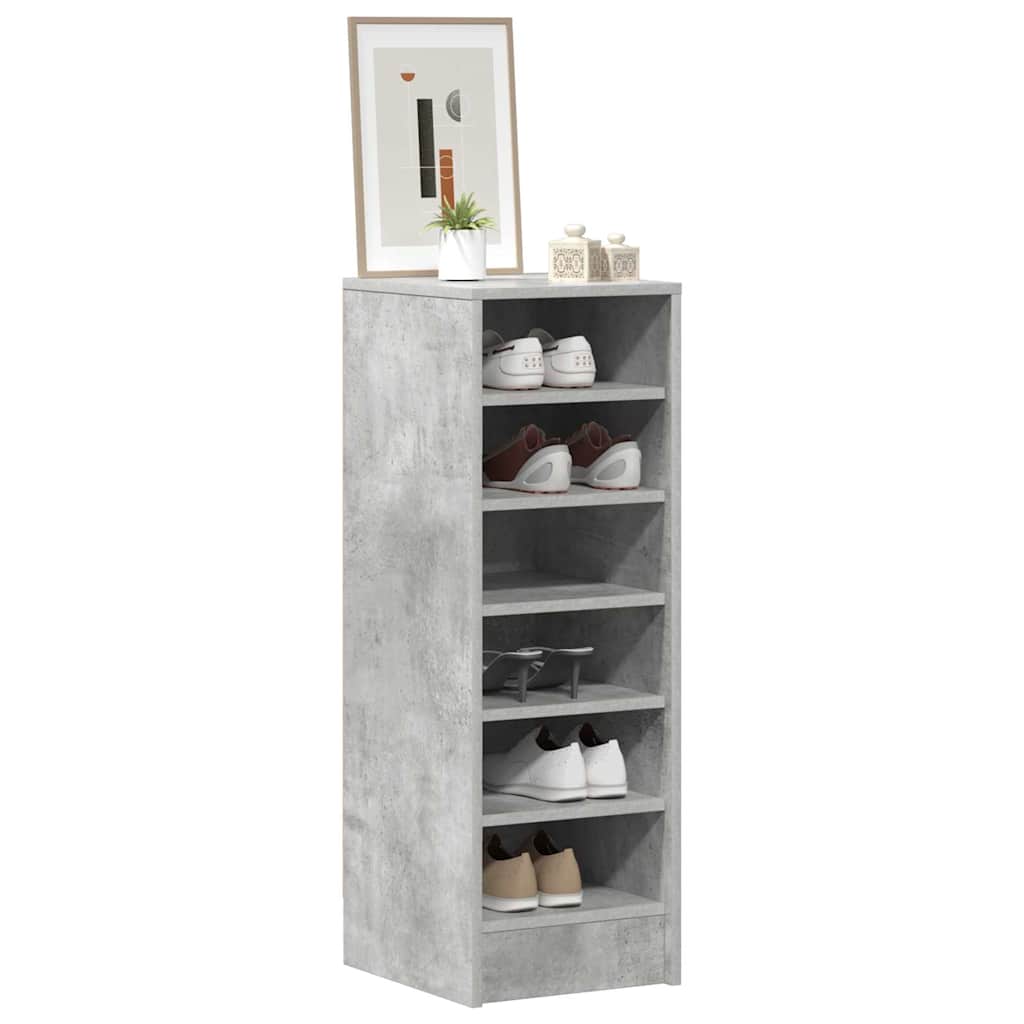 Shoe Cabinet Concrete Grey 31.5x35x90 cm Engineered Wood