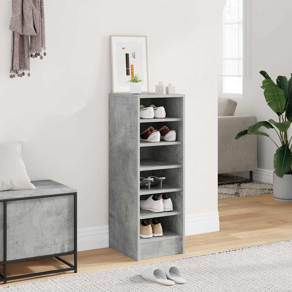 Shoe Cabinet Concrete Grey 31.5x35x90 cm Engineered Wood