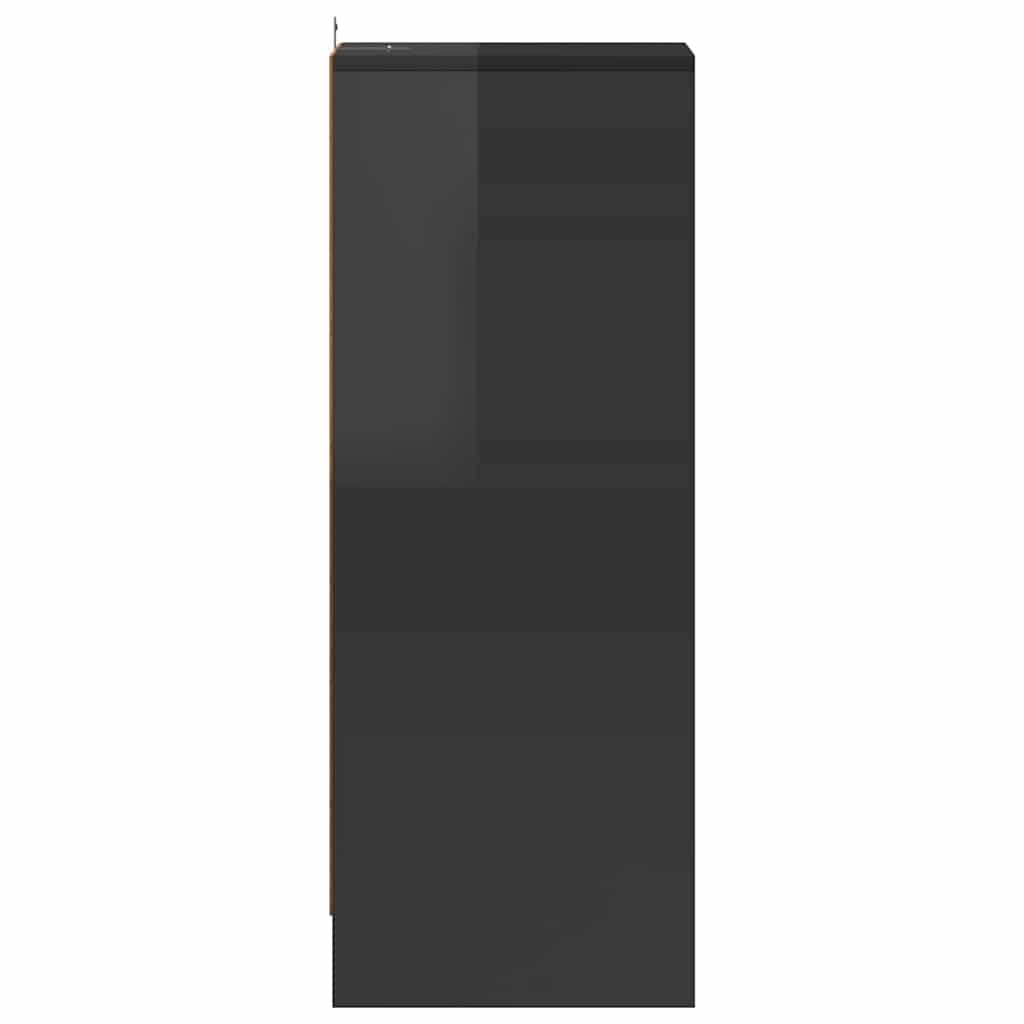 Shoe Cabinet High Gloss Grey 31.5x35x90 cm Engineered Wood