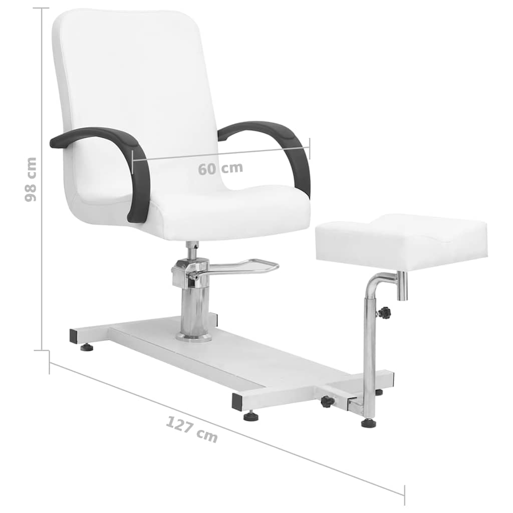 Massage Chair with Footrest White 127x60x98 cm Faux Leather