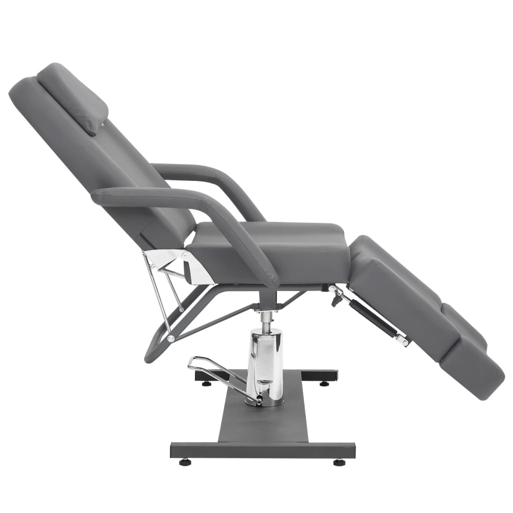 Beauty Treatment Chair Faux Leather Grey 180x62x78 cm
