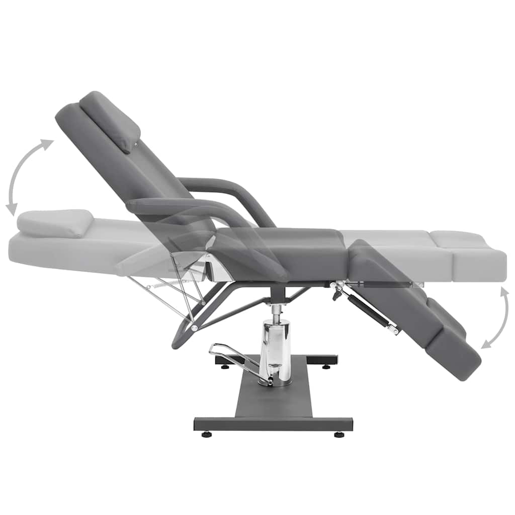 Beauty Treatment Chair Faux Leather Grey 180x62x78 cm