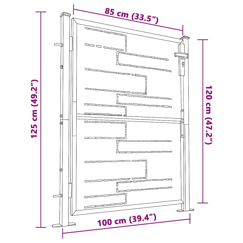 Garden Gate 100x120 cm Stainless Steel