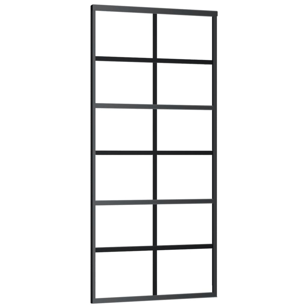 Sliding Door with Hardware Set ESG Glass&Aluminium 90x205 cm