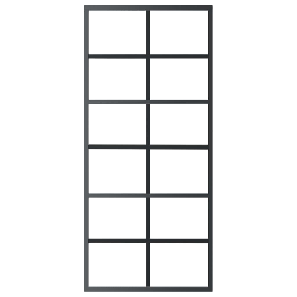 Sliding Door with Hardware Set ESG Glass&Aluminium 90x205 cm