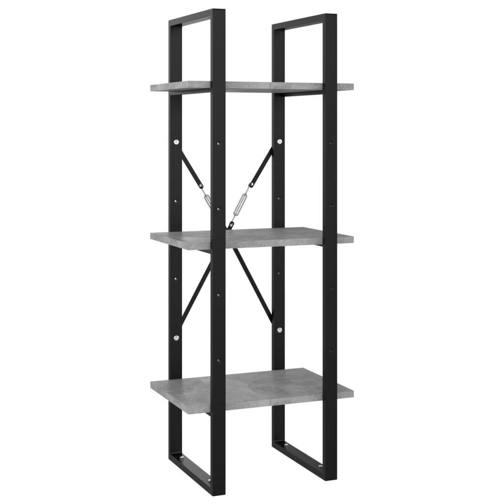 5-Tier Book Cabinet Concrete Grey 40x30x175 cm Engineered Wood