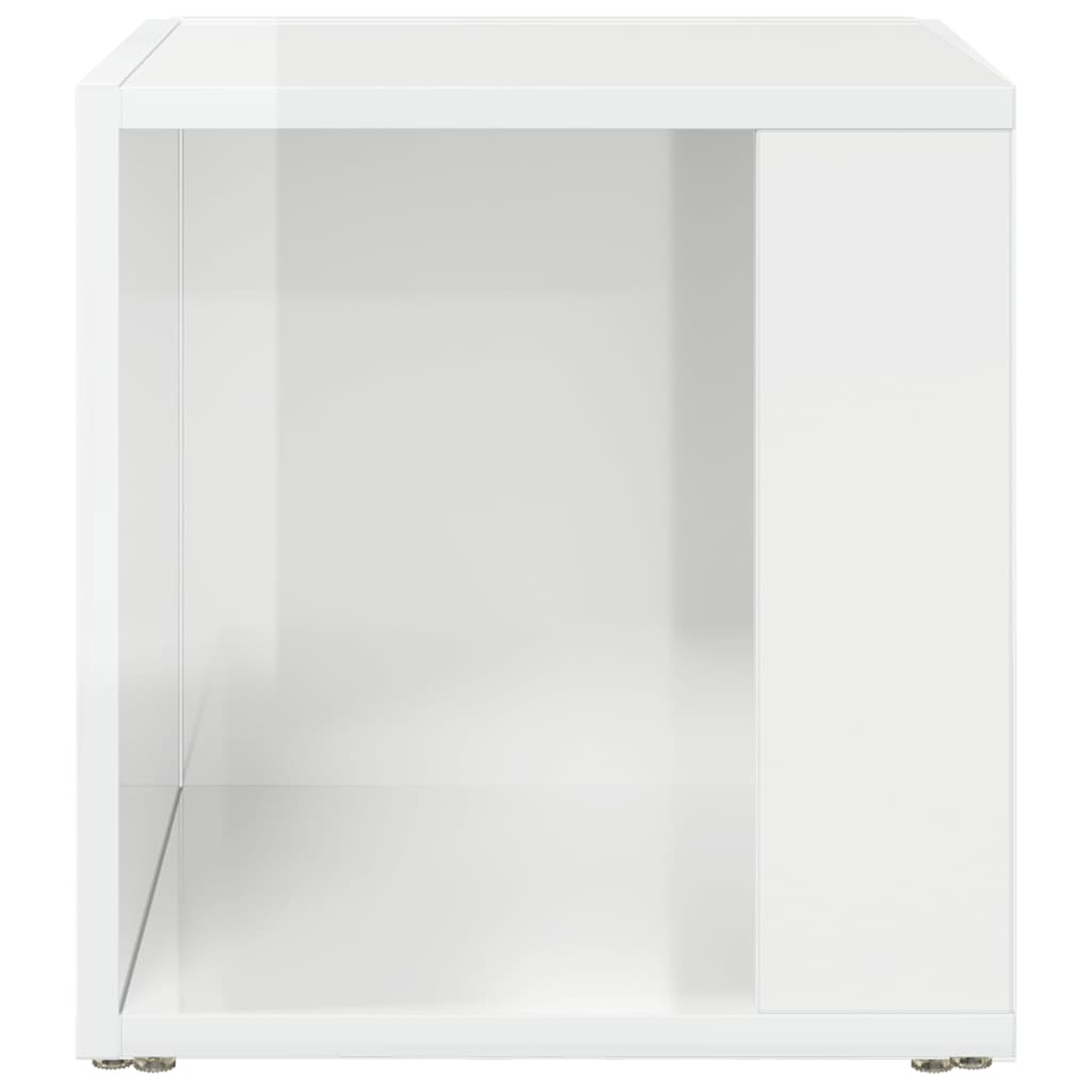 Side Table High Gloss White 33x33x34.5 cm Engineered Wood