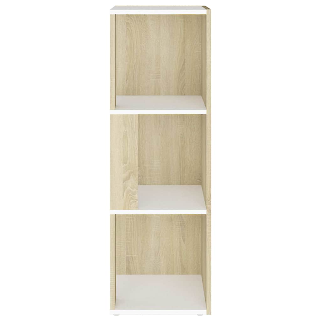 Corner Cabinet White and Sonoma Oak 33x33x100 cm Engineered Wood